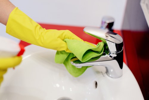 Sustainable carpet cleaning team using eco-friendly waste separation